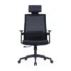 Eden Mesh Chair in Black with high back and adjustable headrest