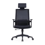 Eden Mesh Chair in Black with high back and adjustable headrest