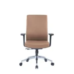 Noho Executive Chair with ergonomic design, brown PU material, and adjustable armrests