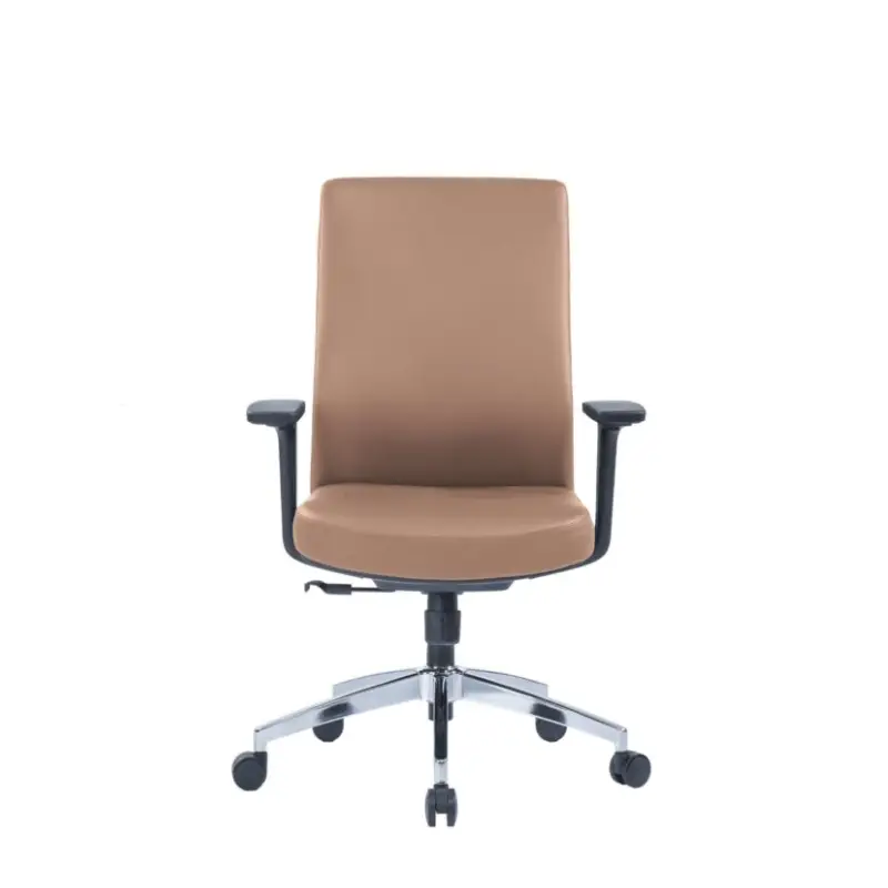 Noho Executive Chair with ergonomic design, brown PU material, and adjustable armrests
