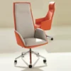 IRIS High Back Chair for executives with upholstered seat, armrests, and aluminum base.