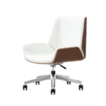 Woody Medium Back Chair with PU upholstery and veneer finish, designed for meeting tables.