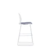 Seza Pantry Chair in grey with a white frame and white painted legs.