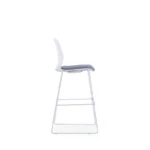 Seza Pantry Chair in grey with a white frame and white painted legs.