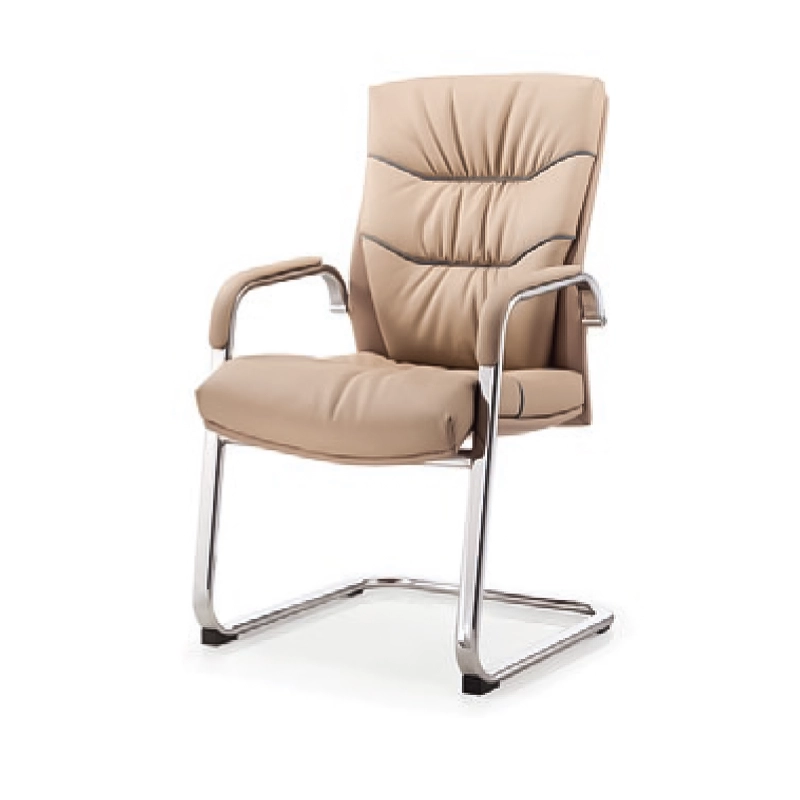 Lotus Visitor Chair with upholstered seat, aluminum padded arms, and chrome cantilever base.