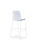 Seza Pantry Chair in grey with a white frame and white painted legs.