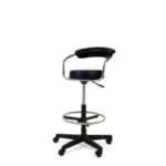 Pro Counter Stool with upholstered seat and back, tilting mechanism, and chrome foot support.