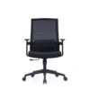 Eden Mesh Chair in black with adjustable lumbar support and fixed armrests.