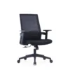 Eden Mesh Chair in black with adjustable lumbar support and fixed armrests.