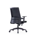 Eden Mesh Chair in black with adjustable lumbar support and fixed armrests.