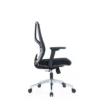 Luna Mesh Chair in black with 4-way adjustable armrests and lumbar support.