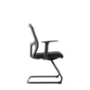 Lyon Visitor Chair in black with PP back frame and fixed armrests.