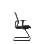 Lyon Visitor Chair in black with PP back frame and fixed armrests.