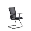 Lyon Visitor Chair in black with PP back frame and fixed armrests.