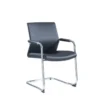 Noho Visitor Chair in black with PU material and a chrome metal base.