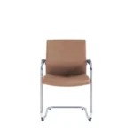 Noho Visitor Chair in brown with PU material and a metal chrome base.