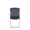 Oche Visitor Chair in black with mesh-fabric material and a metal chrome base.